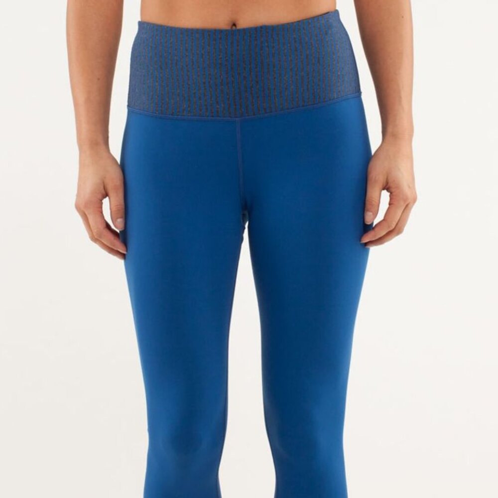 Lululemon Wunder Under High Rise Limitless Blue Slope Stripe Limitless Black